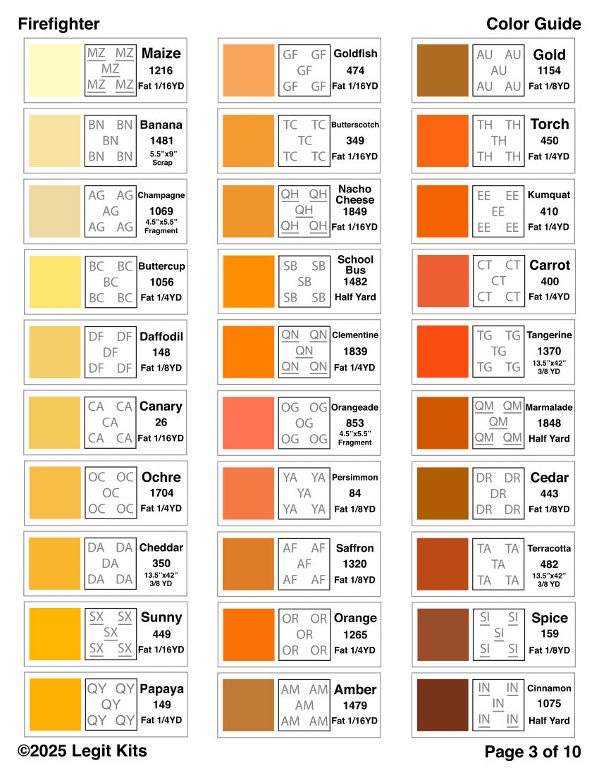 Firefighter Quilt Kit KONA
