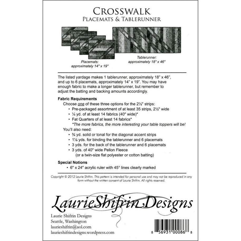 Crosswalk Placemats & Tablerunner