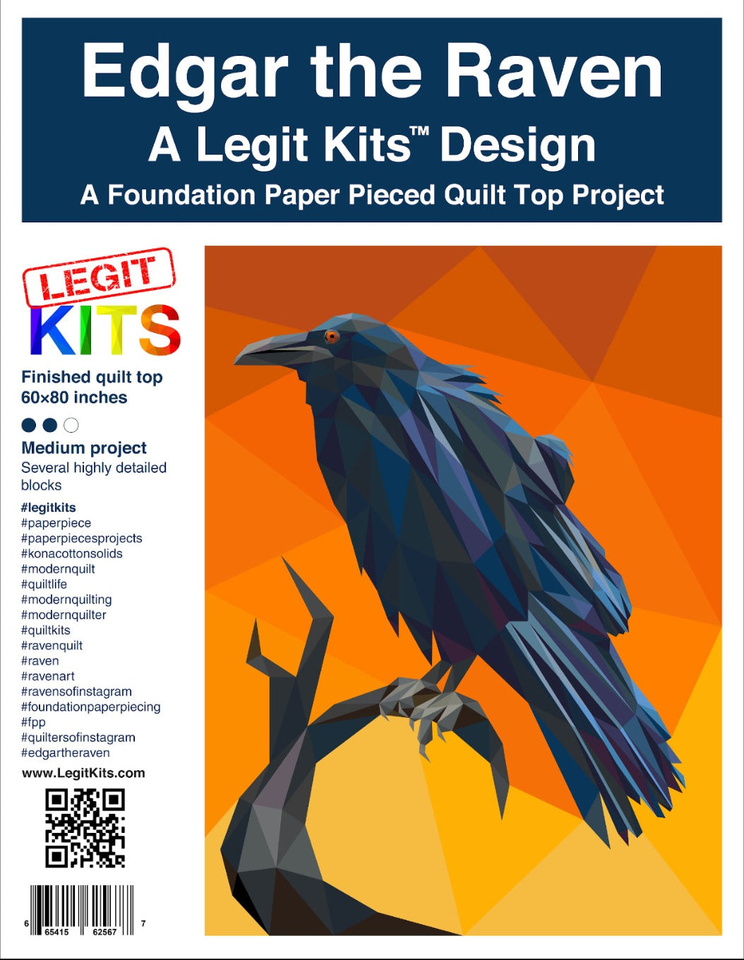 Edgar the Raven Quilt Kit