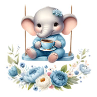 Baby Boy Elephant Fabric Panel 47