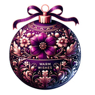 Elegant Christmas Ball Ornaments Fabric Panel 2