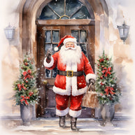 Santa Claus Christmas Scene Fabric Panel 10