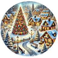 Christmas Villages Fabric Panel 8