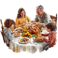 Watercolor Thanksgiving Fabric Panel 39