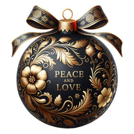 Elegant Christmas Ball Ornaments Fabric Panel 30