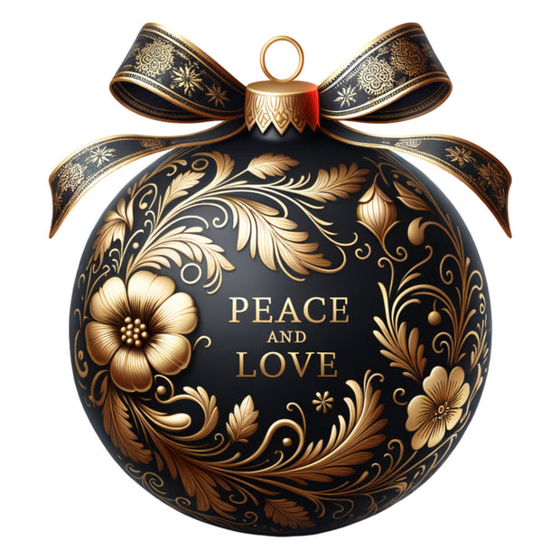 Elegant Christmas Ball Ornaments Fabric Panel 30