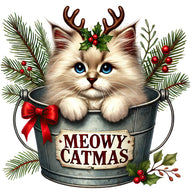 Meowy Christmas Fabric Panel 11