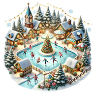 Christmas Villages Fabric Panel 17