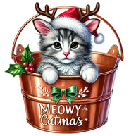 Meowy Christmas Fabric Panel 5