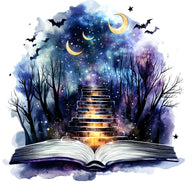 Halloween Books Fabric Panel 5