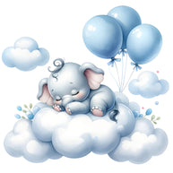 Baby Boy Elephant Fabric Panel 3