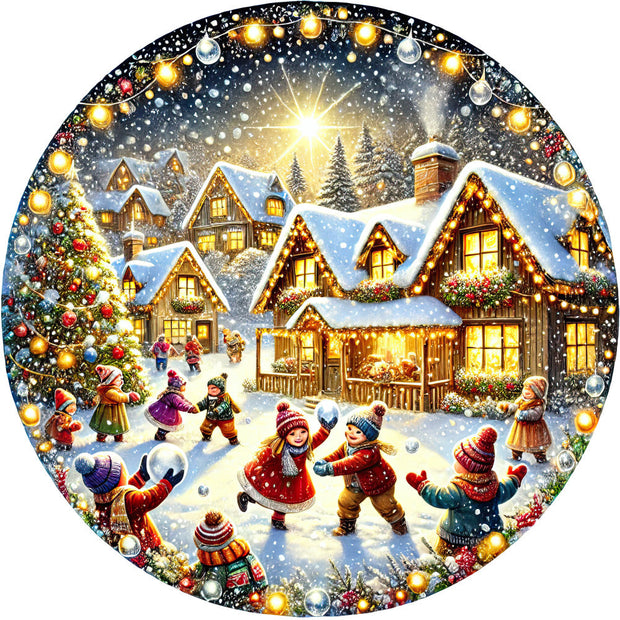 Christmas Villages Fabric Panel 22