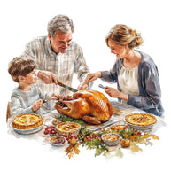 Watercolor Thanksgiving Fabric Panel 1