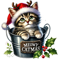 Meowy Christmas Fabric Panel 9