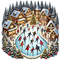 Christmas Villages Fabric Panel 84