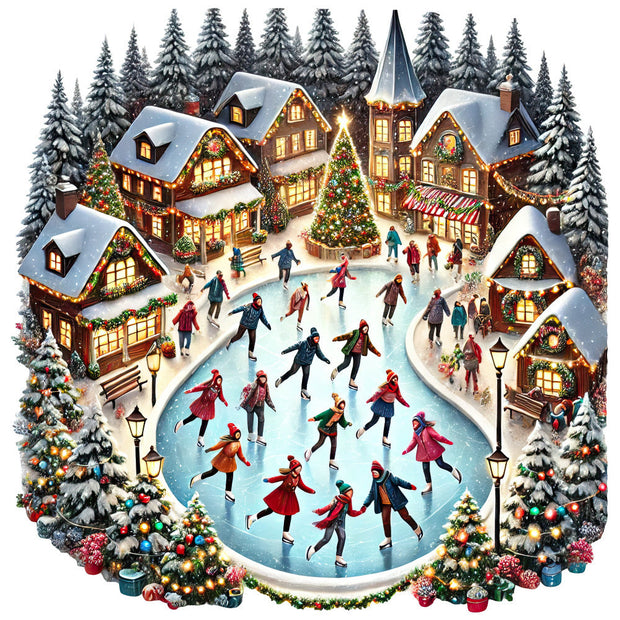 Christmas Villages Fabric Panel 84