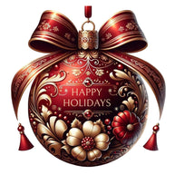 Elegant Christmas Ball Ornaments Fabric Panel 16