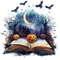 Halloween Books Fabric Panel 2