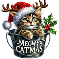 Meowy Christmas Fabric Panel 7