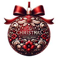 Elegant Christmas Ball Ornaments Fabric Panel 23