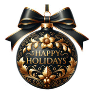 Elegant Christmas Ball Ornaments Fabric Panel 36