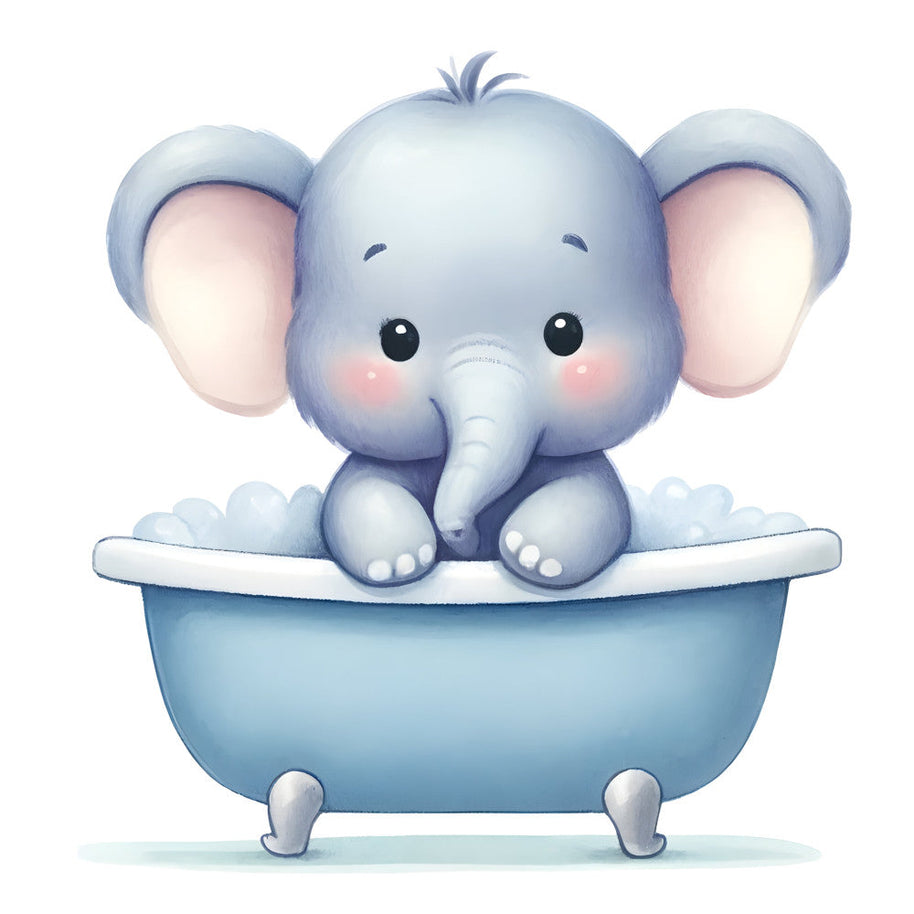 Baby Boy Elephant Fabric Panel 28