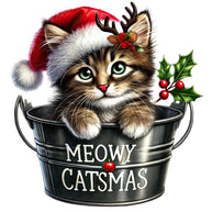 Meowy Christmas Fabric Panel 2