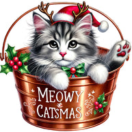 Meowy Christmas Fabric Panel 13