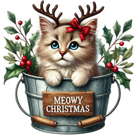 Meowy Christmas Fabric Panel 8