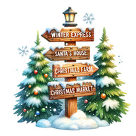 Christmas Signpost Fabric Panel 10