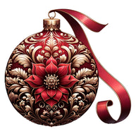 Elegant Christmas Ball Ornaments Fabric Panel 22