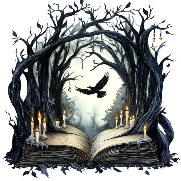 Halloween Books Fabric Panel 9