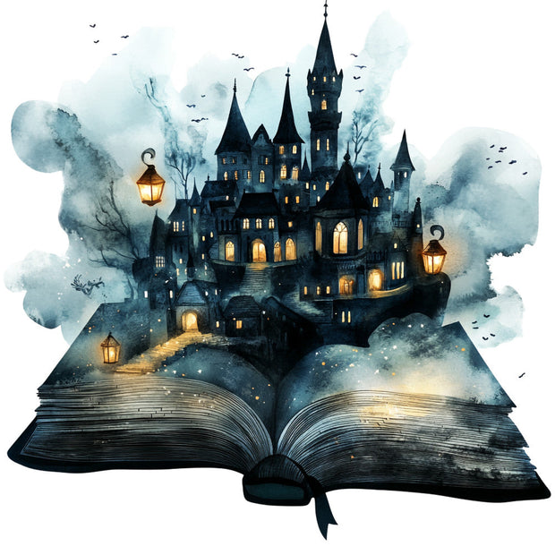 Halloween Books Fabric Panel 13
