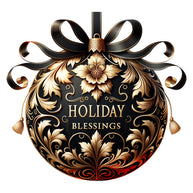 Elegant Christmas Ball Ornaments Fabric Panel 31