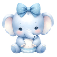 Baby Boy Elephant Fabric Panel 4