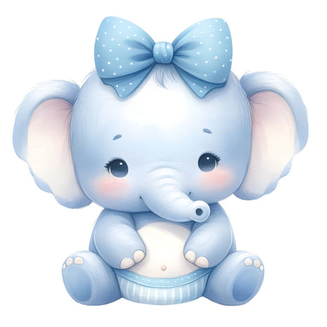 Baby Boy Elephant Fabric Panel 4
