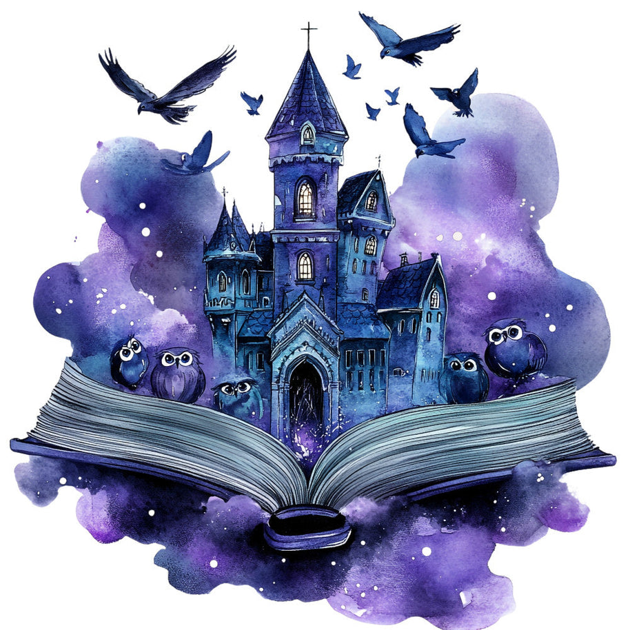 Halloween Books Fabric Panel 4