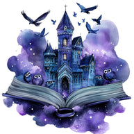 Halloween Books Fabric Panel 4