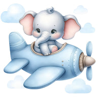 Baby Boy Elephant Fabric Panel 23