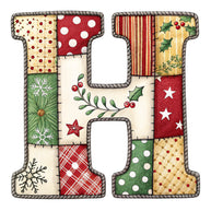 Christmas Patchwork Alphabet Fabric Panel 34