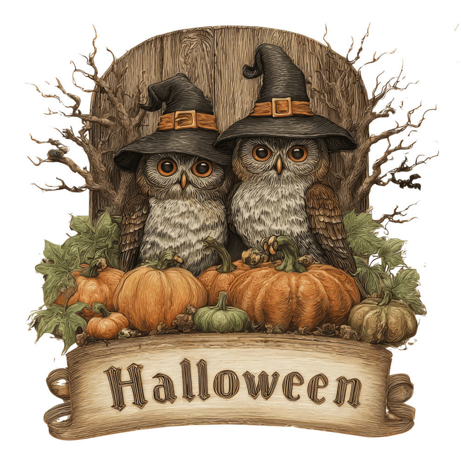 Halloween Owl Ornament Fabric Panel 11