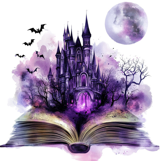 Halloween Books Fabric Panel 20