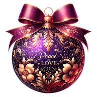 Elegant Christmas Ball Ornaments Fabric Panel 11