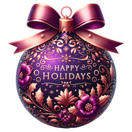 Elegant Christmas Ball Ornaments Fabric Panel 5