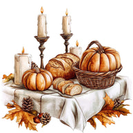 Watercolor Thanksgiving Fabric Panel 17