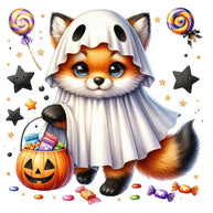 Halloween Wonder Animals Fabric Panel 2