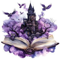 Halloween Books Fabric Panel 12