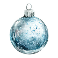 Watercolor Christmas Ornaments Fabric Panel 29