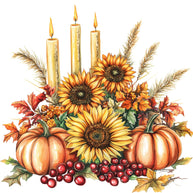 Watercolor Thanksgiving Fabric Panel 36