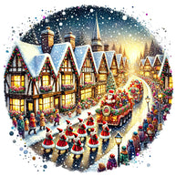 Christmas Villages Fabric Panel 6